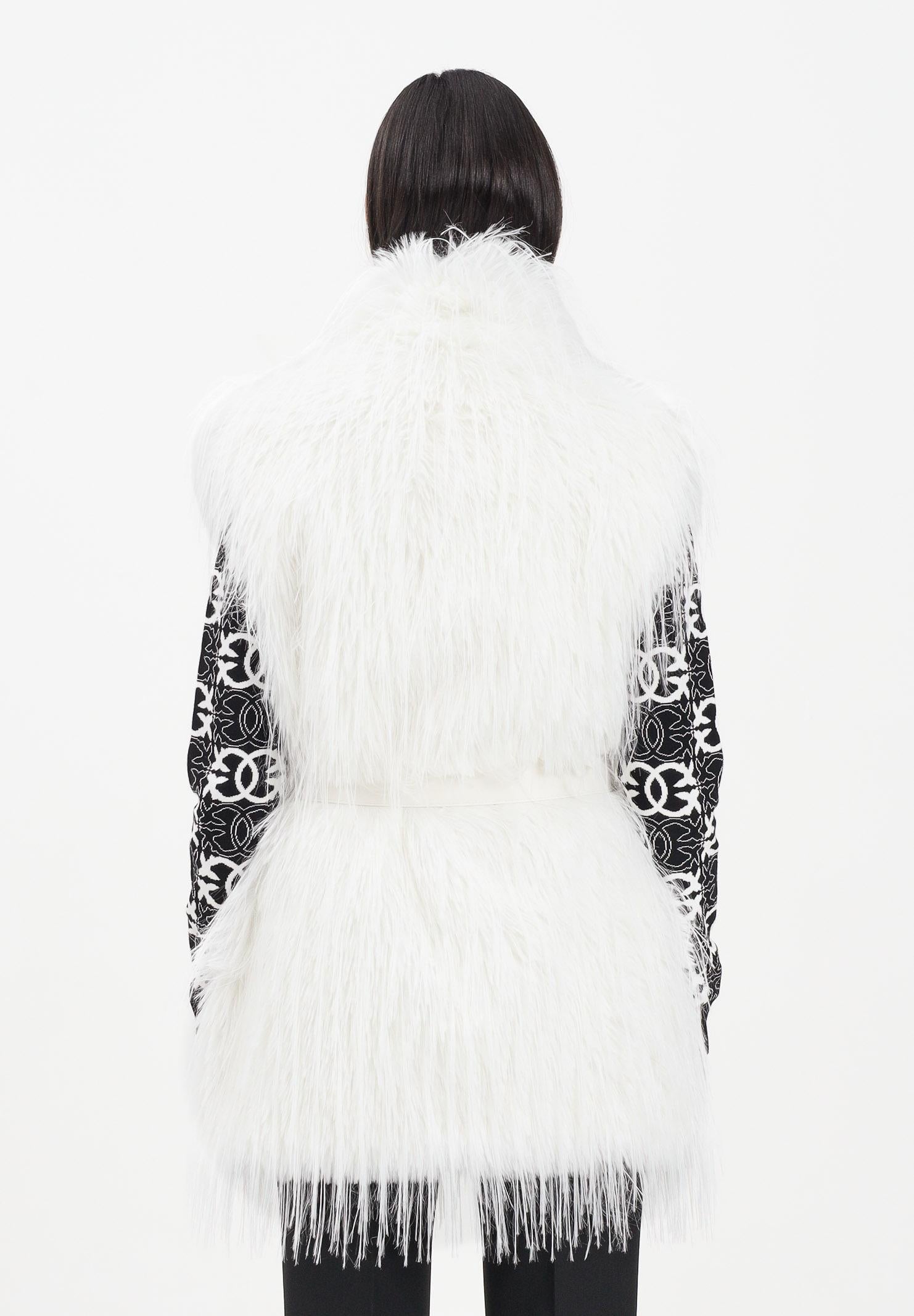 PINKO Pelliccia smanicata bianca da donna 106044A2ZO Z14 PINKO 