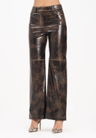 PATRIZIA PEPE Pantalone in tessuto spalmato marrone da donna 8P0758E064 J4L8 PATRIZIA PEPE 