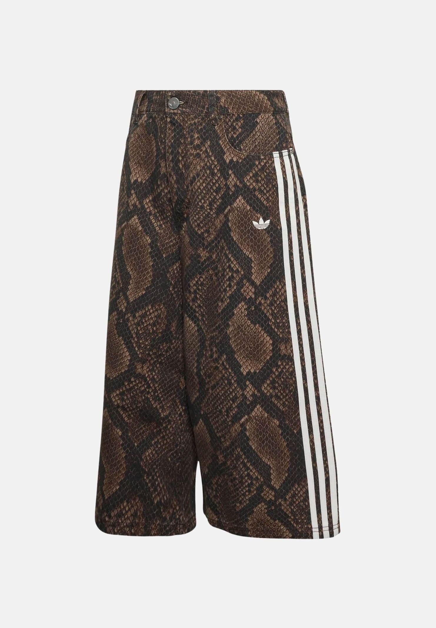 ADIDAS ORIGINALS shorts donna Snake Print Denim Bermuda Shorts marrone donna. KX1900 . ADIDAS ORIGINALS 