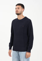 TOMMY HILFIGER Maglioncino girocollo blu da uomo MW0MW41516DW5  TOMMY HILFIGER 