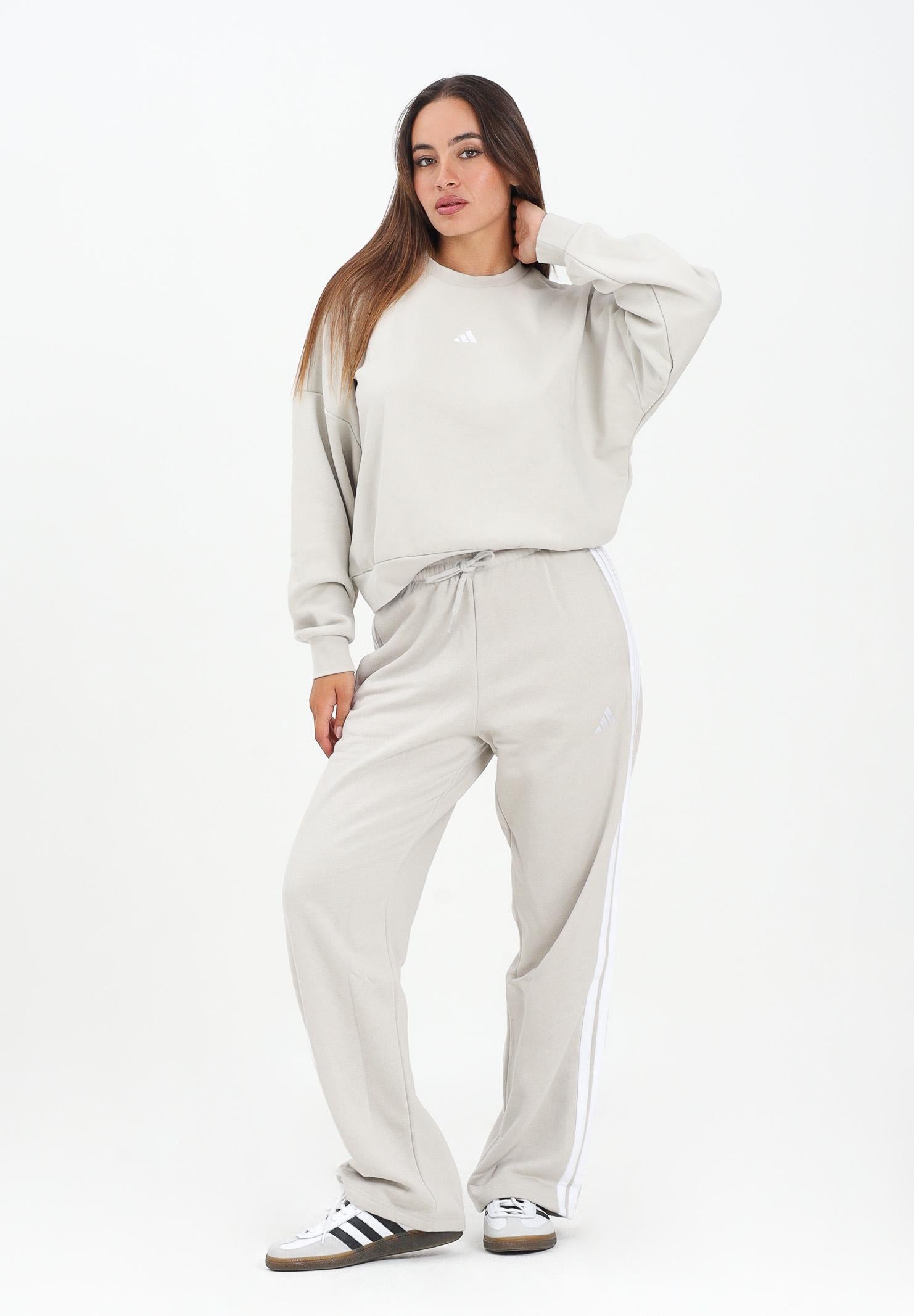 ADIDAS PERFORMANCE Pantalone sportivo Essentials 3-Stripes Open Hem French Terry beige da donna JW9215  ADIDAS PERFORMANCE 