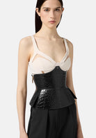 ELISABETTA FRANCHI Cintura bustier nera da donna con stampa cocco CT83S58E2 110 ELISABETTA FRANCHI 