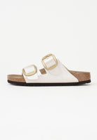 BIRKENSTOCK Ciabatte Arizona Big Buckle Birko-Flor bianco perla da donna 1020021 . BIRKENSTOCK 