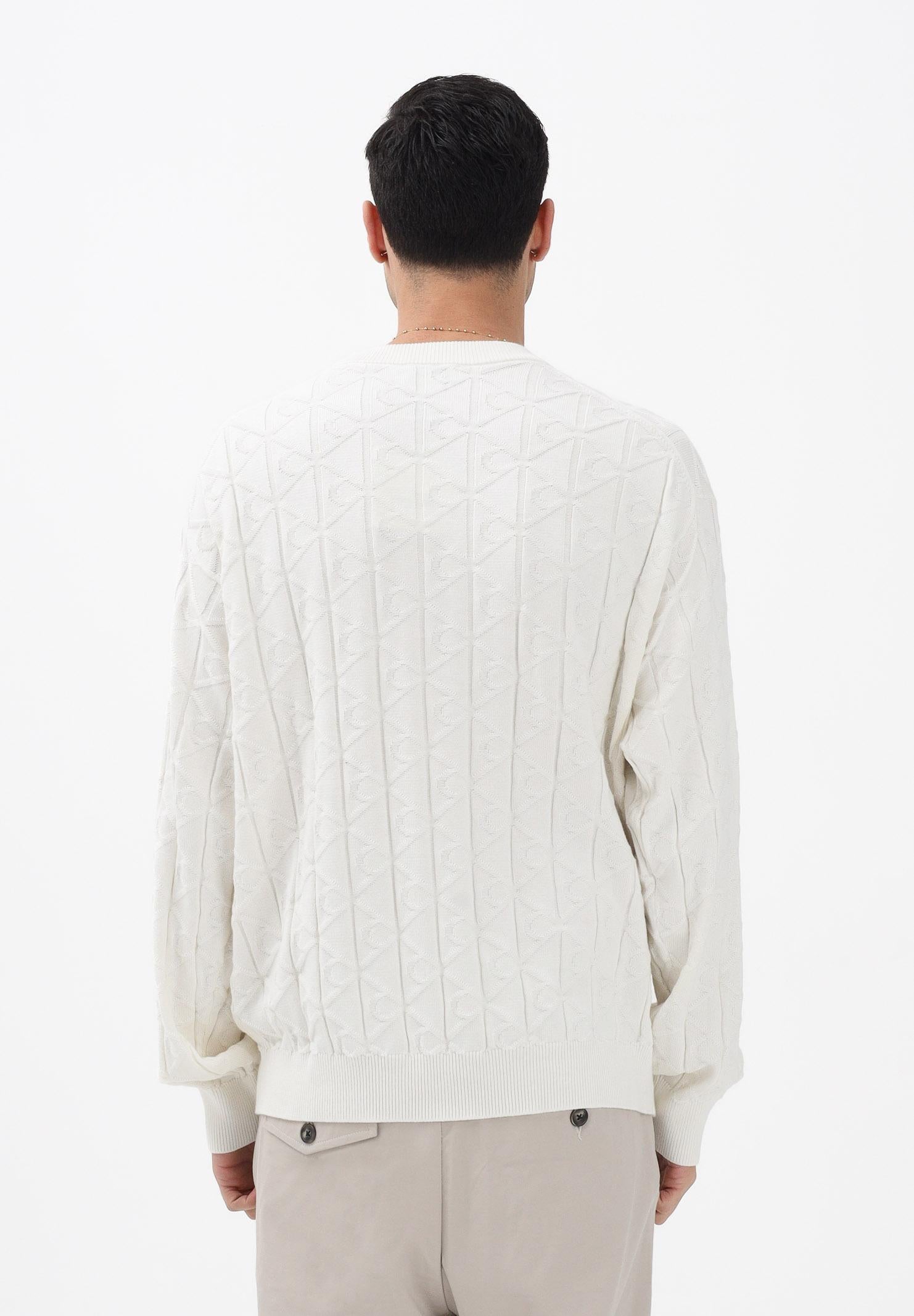 CALVIN KLEIN JEANS Maglioncino girocollo panna da uomo con logo LV04RE301GYAS . CALVIN KLEIN JEANS 