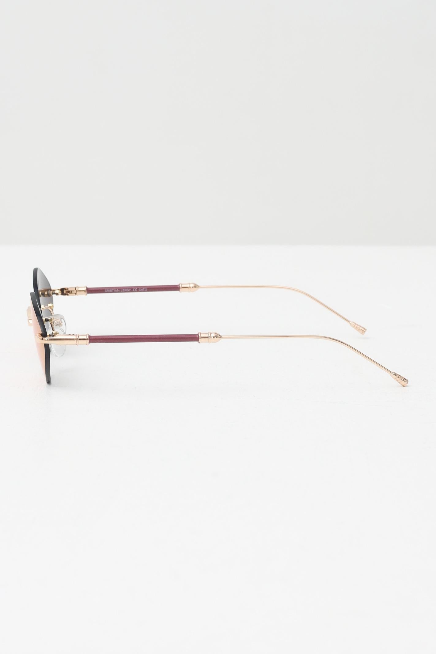 CRISTIAN LEROY Occhiali da sole con lenti iridescenti da donna dal taglio irregolare 15040 04 CRISTIAN LEROY 