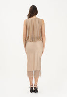 SPORTMAX Abito midi SPXPAPPA oro da donna in rete con strass 2612621071600 003 SPORTMAX 