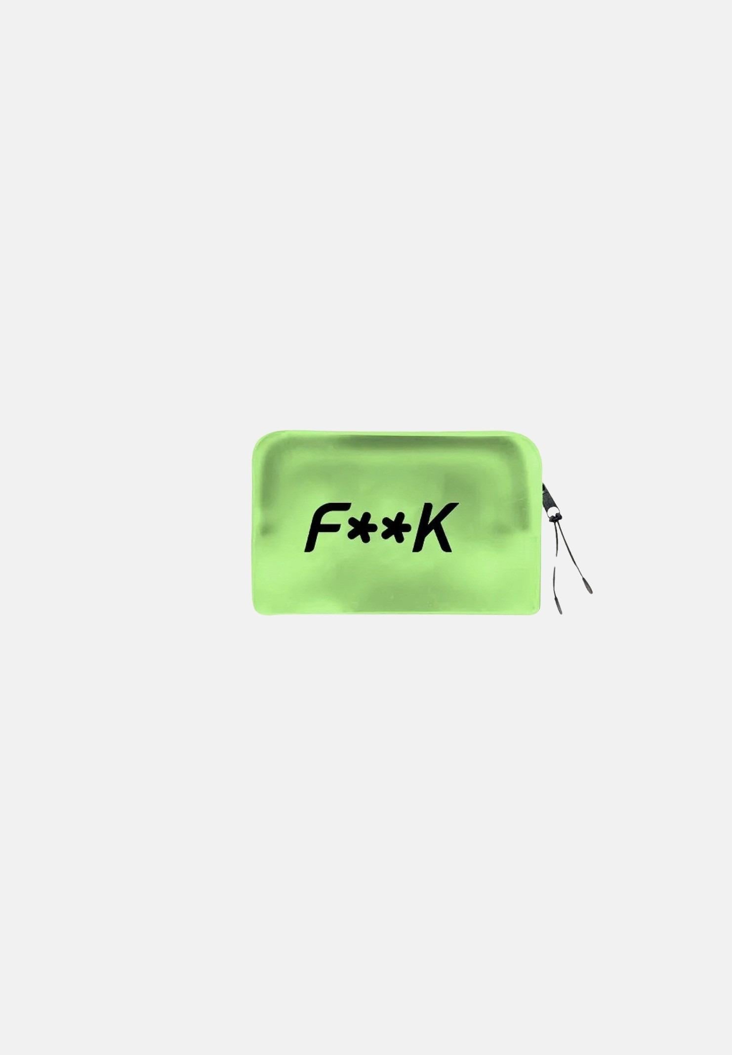 F**K Astuccio verde da donna con stampa logo FKWPOCHU VERDE F**K 