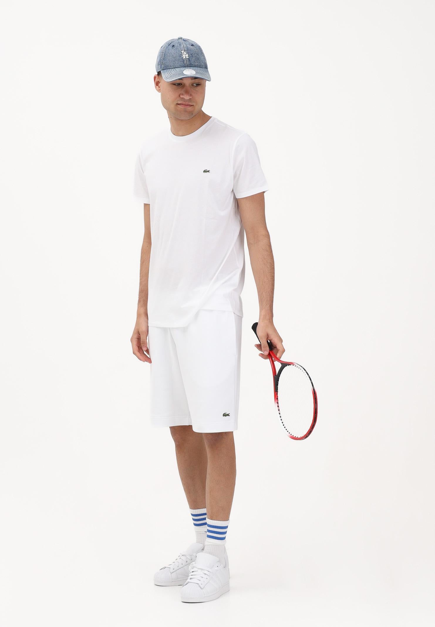 LACOSTE Shorts sportivo bianco per uomo e donna con logo GH9860 001 LACOSTE 