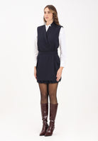 PINKO Abito smanicato blu da donna con motivo gessato 105829A2QY EZ1 PINKO 