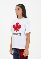 DSQUARED2 T-shirt a manica corta bianca per donna, ragazzi e bambini con logo DQ2982D00XM DQ100 DSQUARED2 