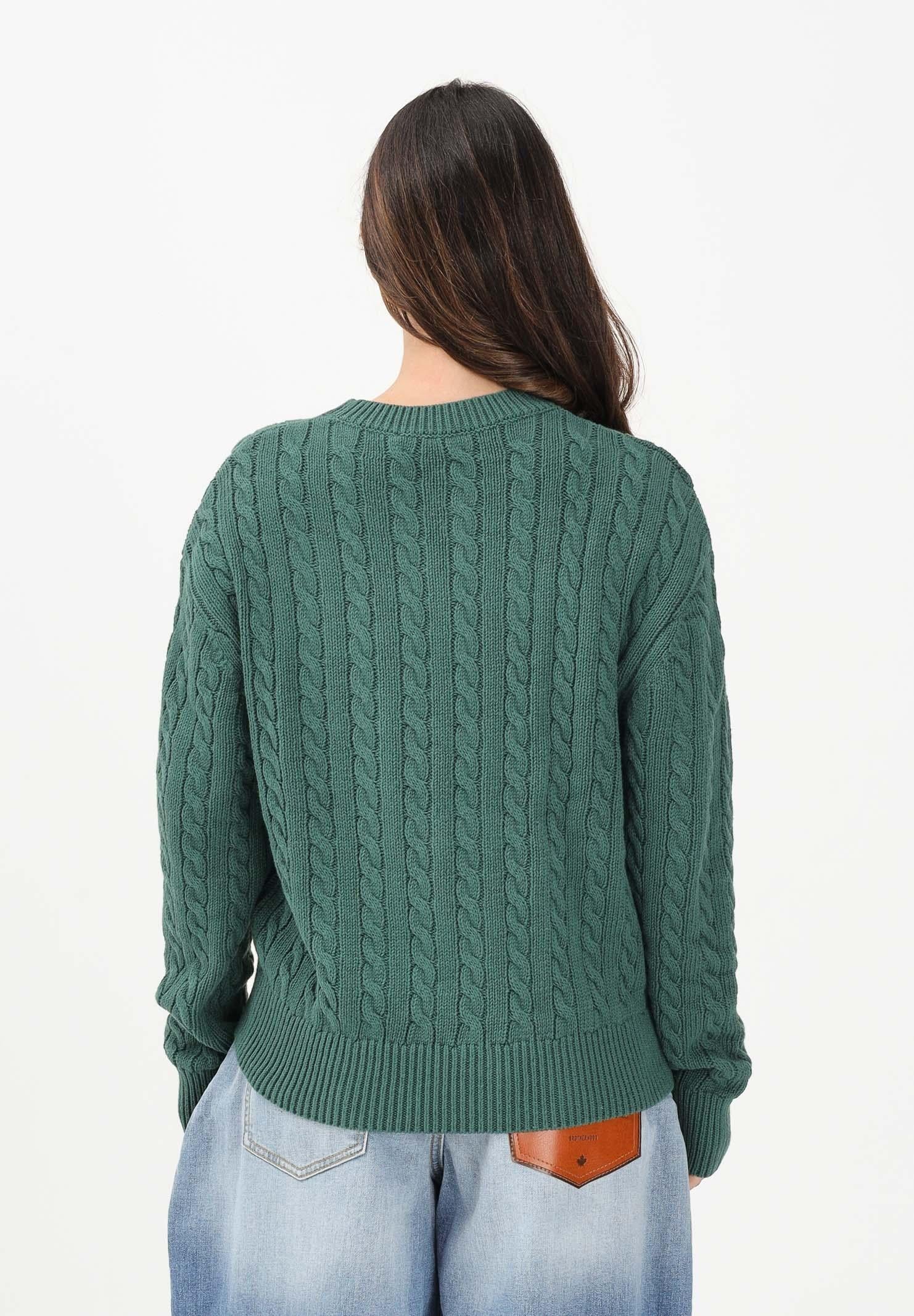 DSQUARED2 Maglioncino girocollo verde per donna, bambino e bambina con patch DQ3244D0ACU DQ522 DSQUARED2 