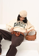 MARKET Felpa girocollo beige da uomo con logo camouflage F5MKMASW036 012 MarKET 