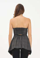 VICOLO Top elegante grigio da donna in tessuto gessato TF1730 GR VICOLO 