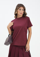 HINNOMINATE T-shirt a manica corta bordeaux da donna con logo HMABW01940 RS02 HINNOMINATE 