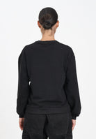 GCDS Felpa girocollo nera per donna e ragazze con stampa in strass B2JW1532BA5 99 GCDS 