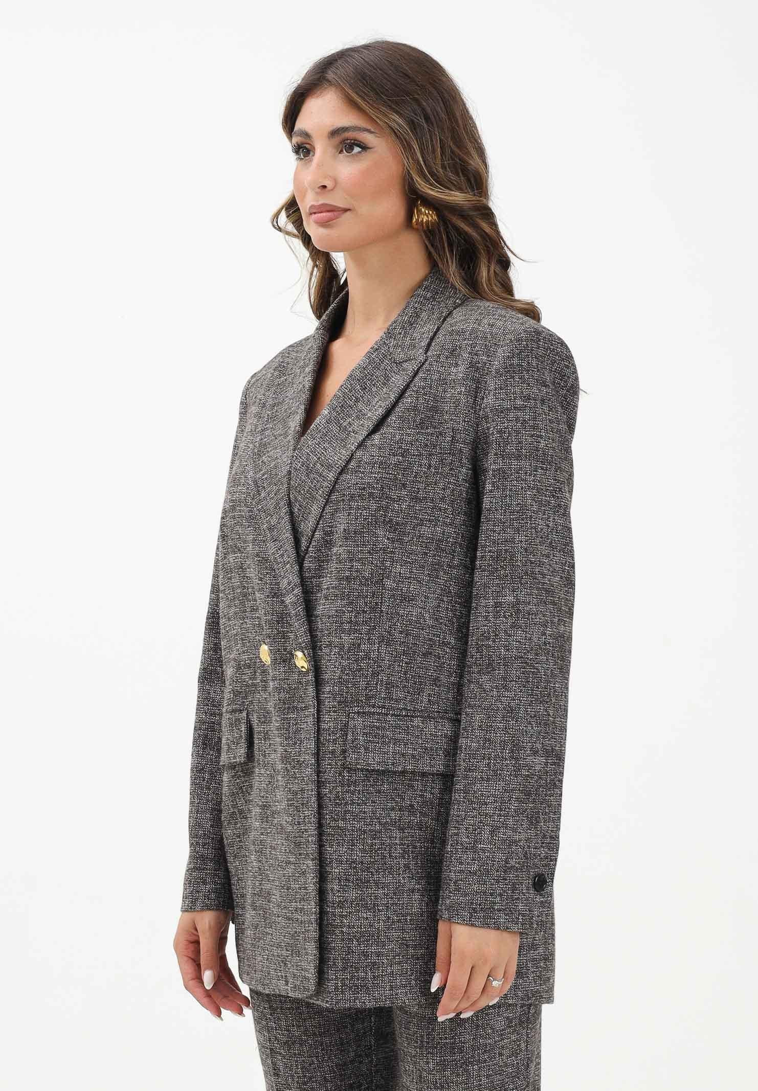 PINKO Giacca doppiopetto marrone da donna in flanella 105650A2SK ZM7 PINKO 