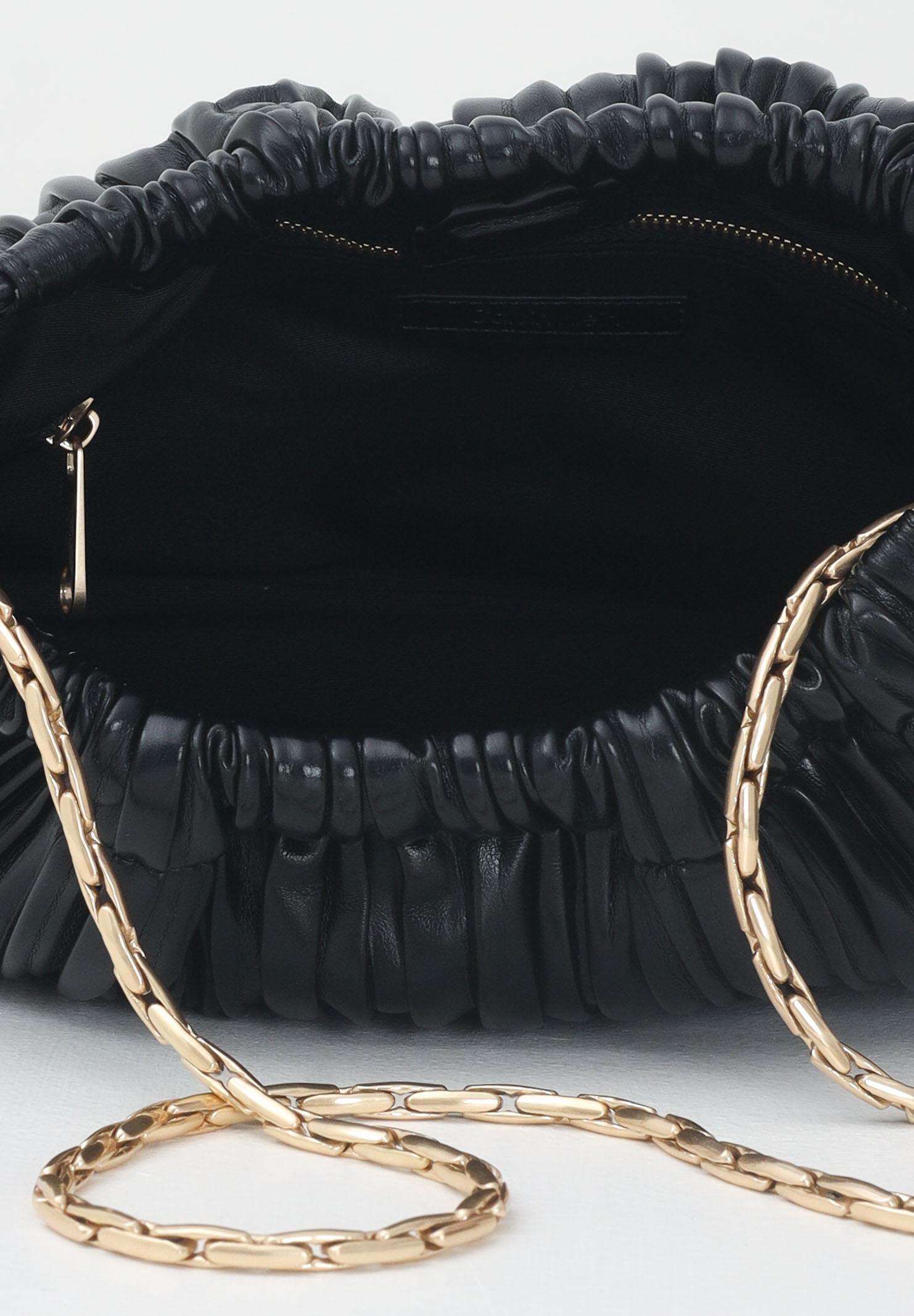 CALVIN KLEIN Borsa a spalla nera da donna in ecopelle plissettata LV04F3076G UB1 CALVIN KLEIN 