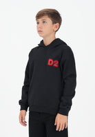 DSQUARED2 Felpa con cappuccio nera per donna, ragazzi e bambini con logo Beads DQ3016D009B DQ900 DSQUARED2 