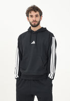 ADIDAS PERFORMANCE Felpa con cappuccio Essentials 3 Stripes nera da uomo JD1874 . ADIDAS PERFORMANCE 