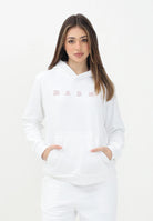 MARNI Felpa con cappuccio bianca per donna, ragazzi e bambini rifinita da stampa logo M01407M00V0 0M100 MARNI 