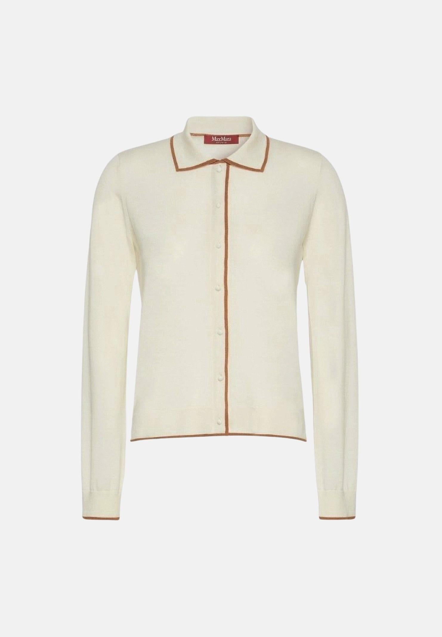 MAX MARA Cardigan bianco in fillato di lana e seta MSTTARGA da donna. 2626346011600 012 MAXMARA 
