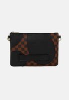 SPRAYGROUND Pochette JETSTREAM BROWN CROSSOVER CLUTCH marrone e nera per uomo e donna 910B8283NSZ . SPRAYGROUND 