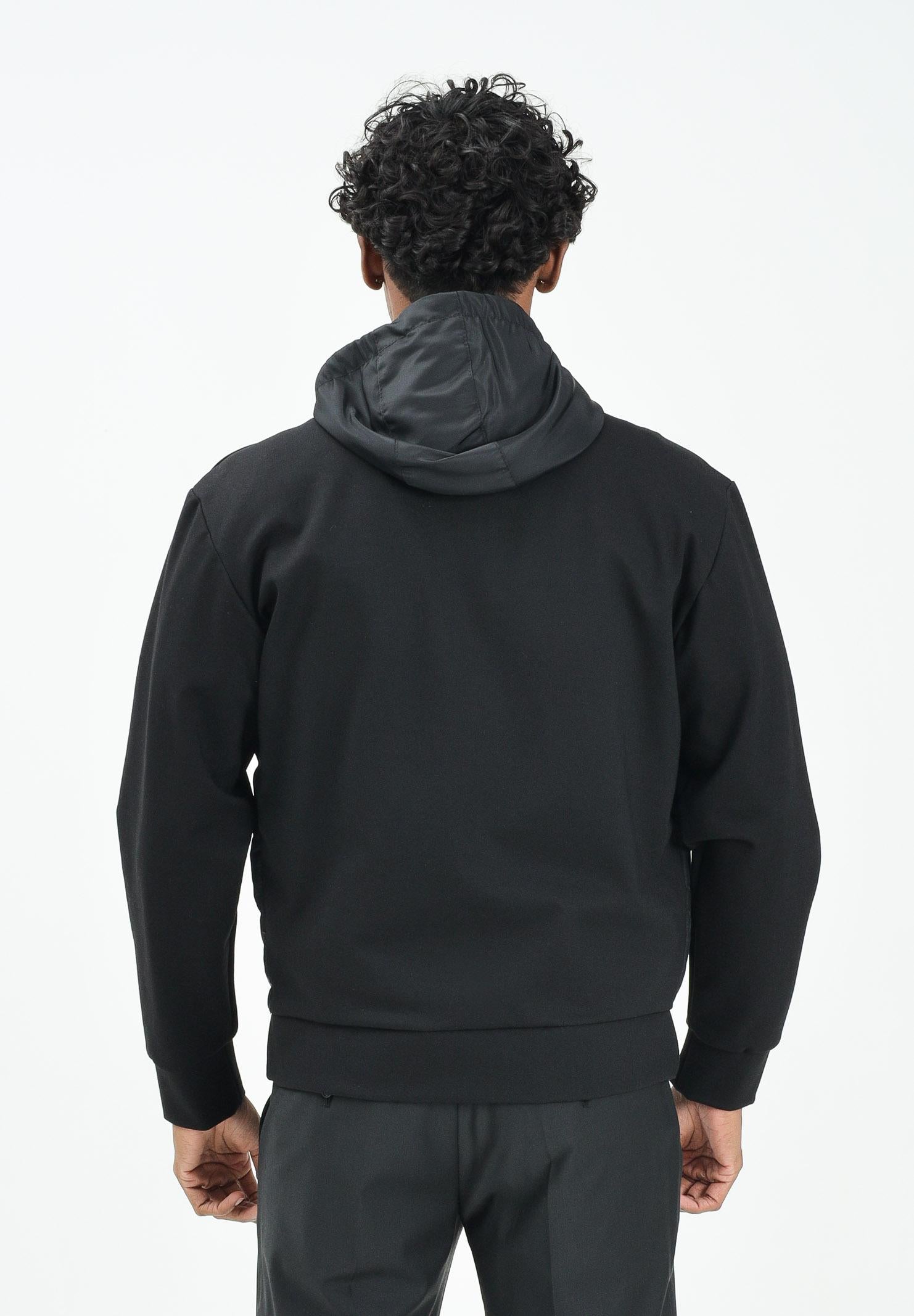 YES LONDON Giubbotto nero da uomo realizzato in doppio tessuto XG5253 NE YES LONDON 