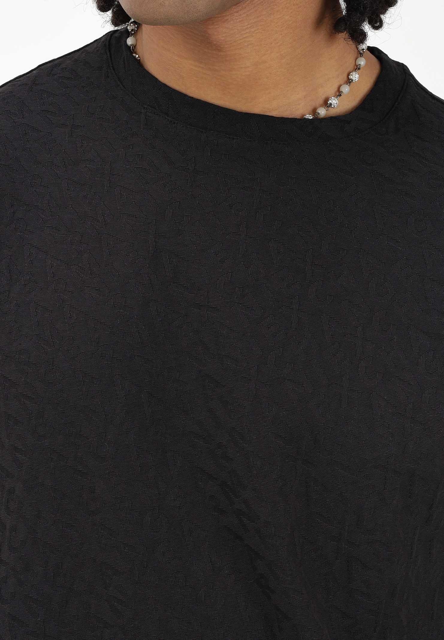 ARMANI EXCHANGE T-shirt a manica corta nera da uomo con texture tono su tono XM002821AF10337 UC001 ARMANI EXCHANGE 