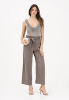 ONLY Pantalone elegante fango da donna con girovita a caramella 15269628 FAME ONLY 