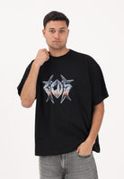 GCDS T-shirt a manica corta nera per uomo e donna con stampa logo C1MWQC061J079 999E GCDS 