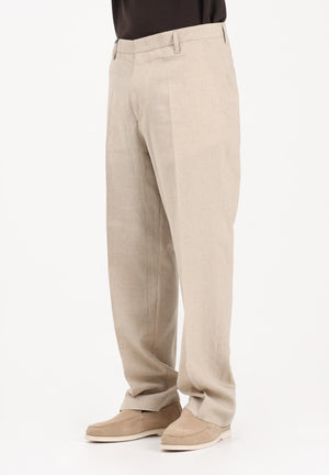 I'M BRIAN Pantalone in lino beige da uomo PA3703 0025 I'M BRIAN 
