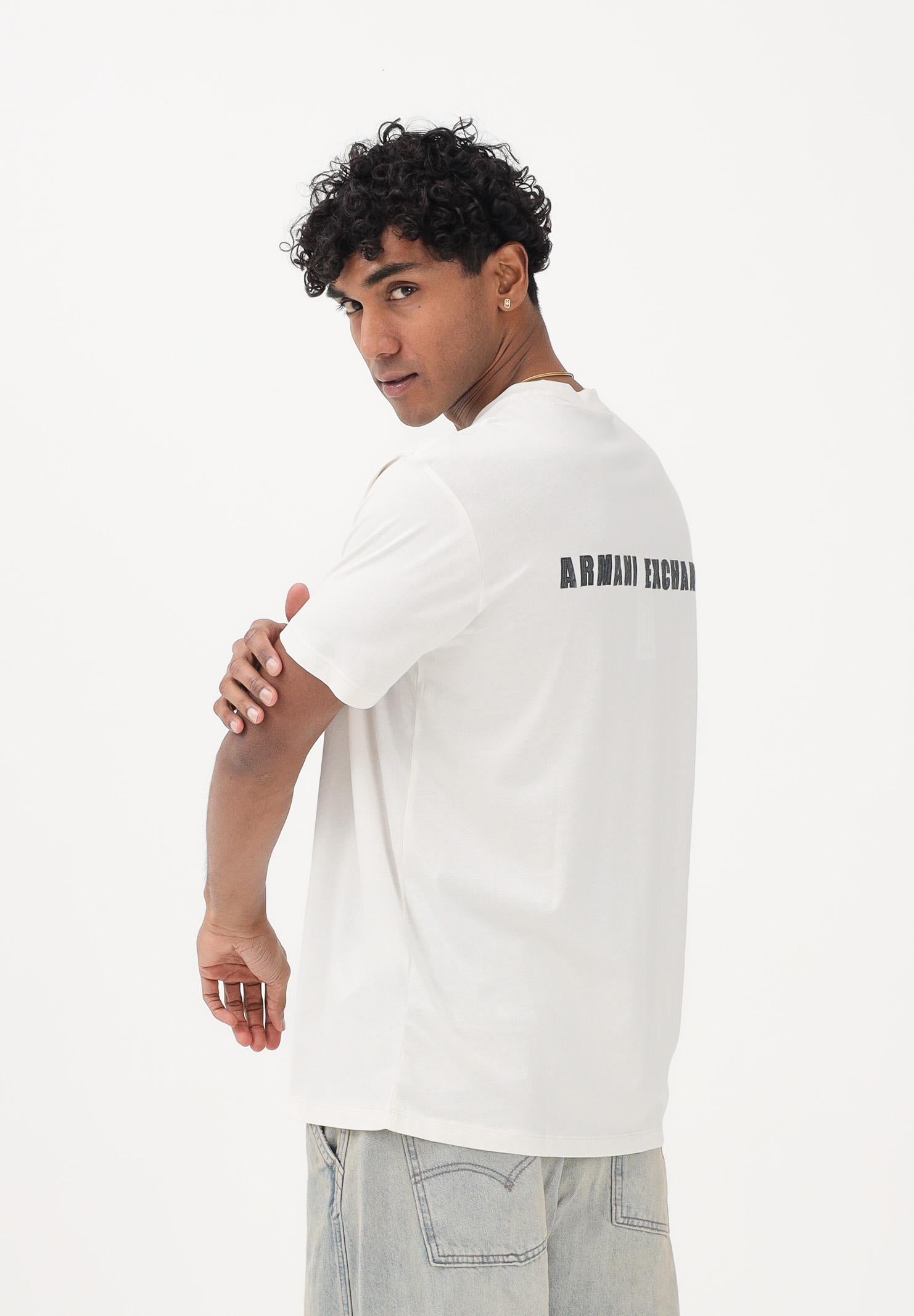 ARMANI EXCHANGE T-shirt a manica corta panna da uomo con logo XM002509AF10358 U1074 ARMANI EXCHANGE 