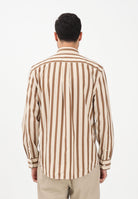 TOMMY HILFIGER Camicia a manica lunga da uomo con motivo a righe nei toni del beige e del marrone MW0MW41715 0AA TOMMY HILFIGER 