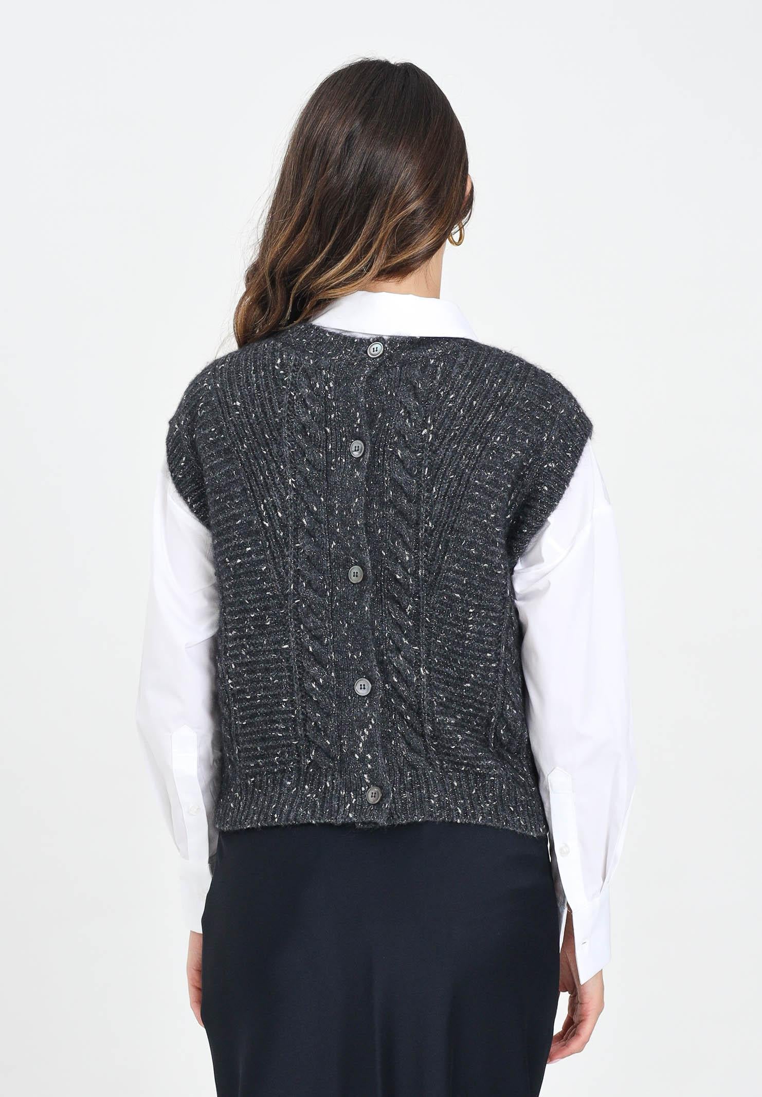 MAX MARA Gilet in maglia grossa color antracite da donna 2526356032600 005 MAX MARA 