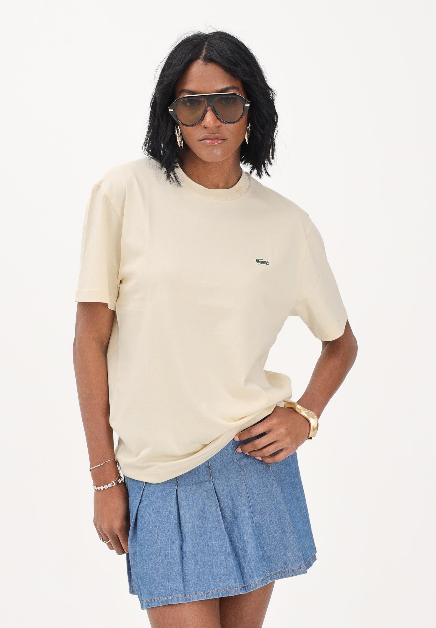 LACOSTE T-shirt a manica corta beige per uomo e donna con logo TH7318 056 LACOSTE 
