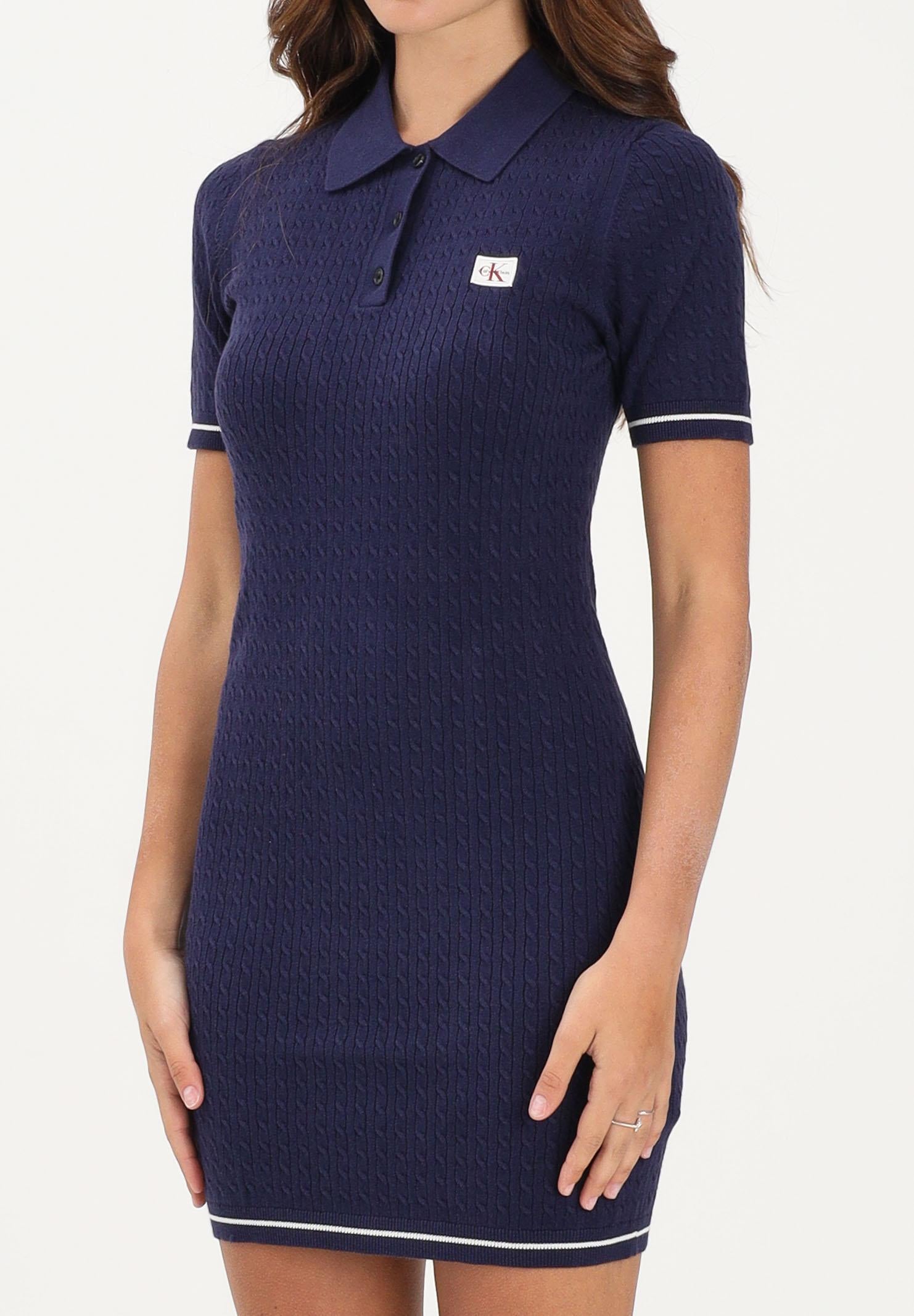 CALVIN KLEIN JEANS Women's Blue Knitted Short Dress – Pavidas