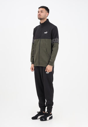 PUMA Tuta ESS COLORBLOCK verde e nera da uomo 691994 70 PUMA 