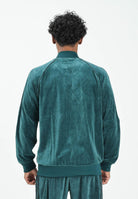 ADIDAS ORIGINALS Felpa con zip SST Adicolor in velour verde da uomo JX1564  ADIDAS ORIGINALS 