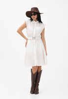 PINKO Abito chemisier bianco da donna con cintura 103111A2LD Z05 PINKO 