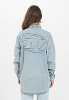 DIESEL Camicia a manica lunga in denim chiaro per donna, ragazzi e bambini con maxi logo Oval D J02307KXBPS K01 DIESEL 