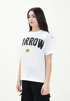 BARROW T-shirt a mainca corta bianca per donna, ragazzi e bambini con maxi stampa logo S5BKJUTH063 002 BARROW 