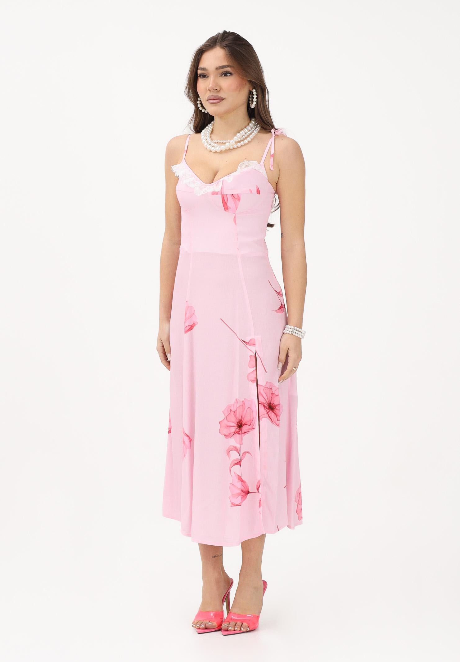 MAR DE MARGARITAS Abito midi Priscilla rosa da donna con stampa floreale MMABW01538 RO80 Mar de margaritas 