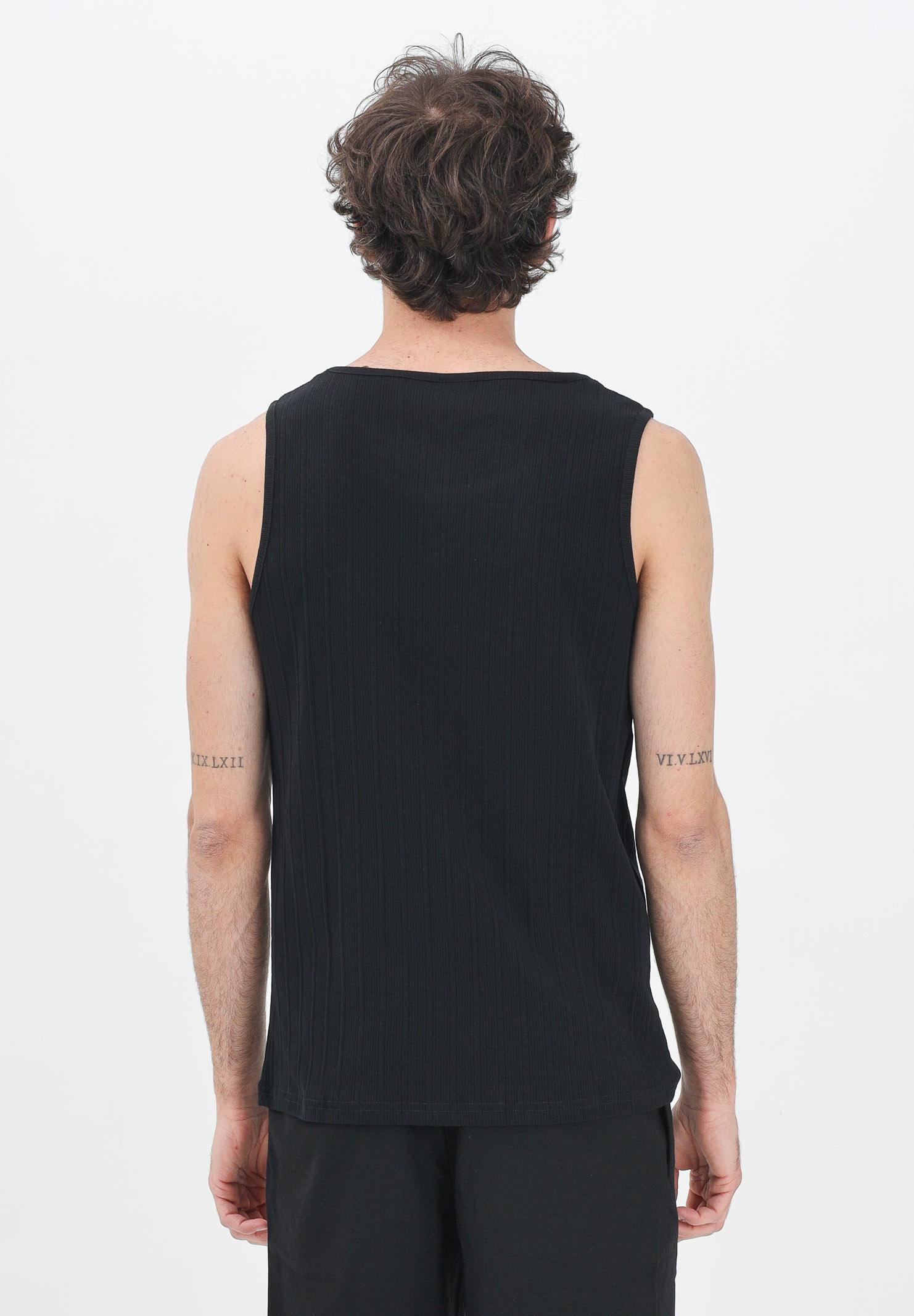 SELECTED HOMME Canotta nera da uomo a costine 16097660 Black SELECTED HOMME 