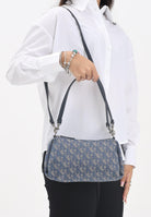 CALVIN KLEIN Borsa a spalla blu indaco da donna in tessuto jacquard con stampa monogram LV04K3142G ZYX CALVIN KLEIN 