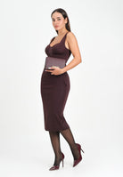 ELISABETTA FRANCHI Abito midi bordeaux da donna in tessuto bielastico AB81056E2 EA4 ELISABETTA FRANCHI 