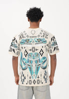 MARCELO BURLON COUNTY OF MILAN T-shirt a manica corta beige da uomo con stampa S6CMMATH037 412 MARCELO BURLON COUNTY OF MILAN 