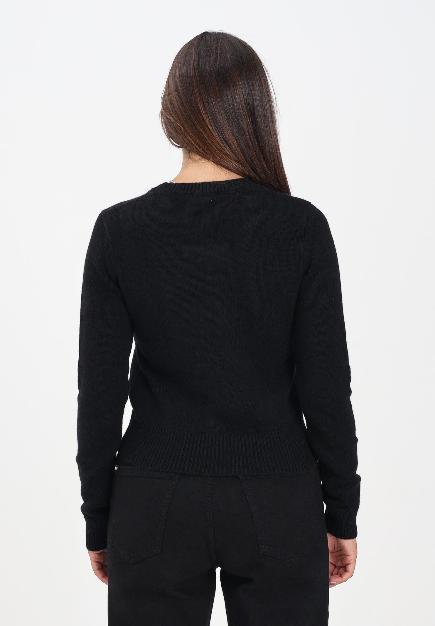 DIESEL Maglioncino girocollo nero per donna, ragazzi e bambini con logo Oval D J02435KYAYX K900 DIESEL 