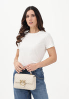 PINKO T-shirt a manica corta bianca da donna con ricamo logo Love Birds 100355A339 Z05 PINKO 