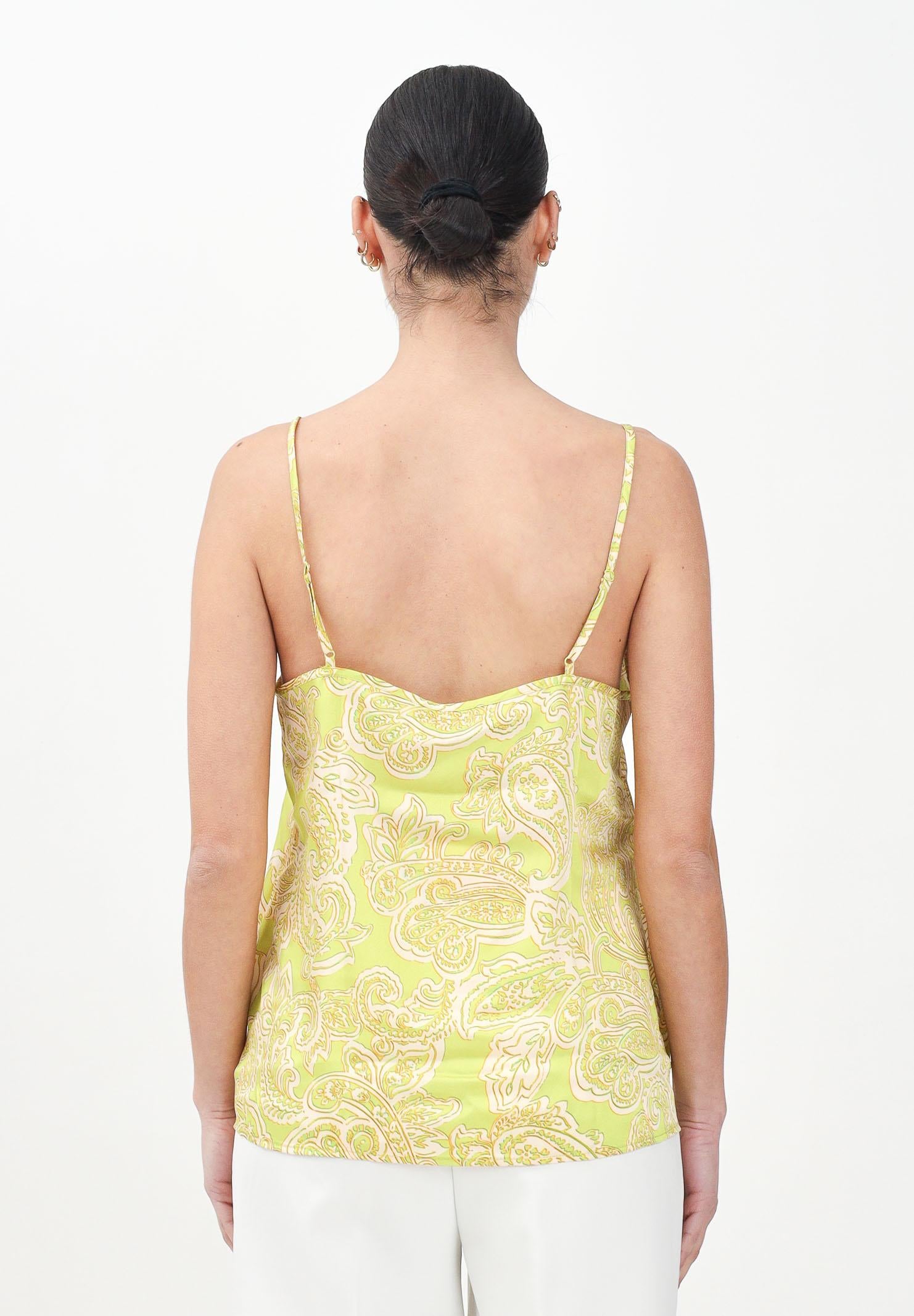 ONLY Top in raso verde da donna con motivo paisley 15339994 AppleGreen ONLY 