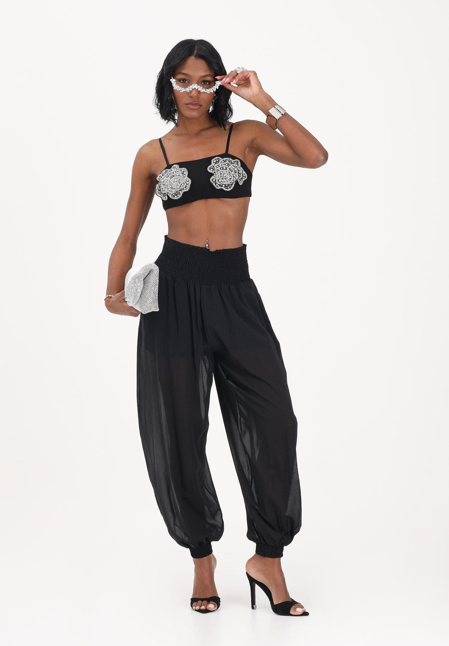PINKO Pantalone nero da donna ampio e fluido 106845A3B2 Z99 PINKO 